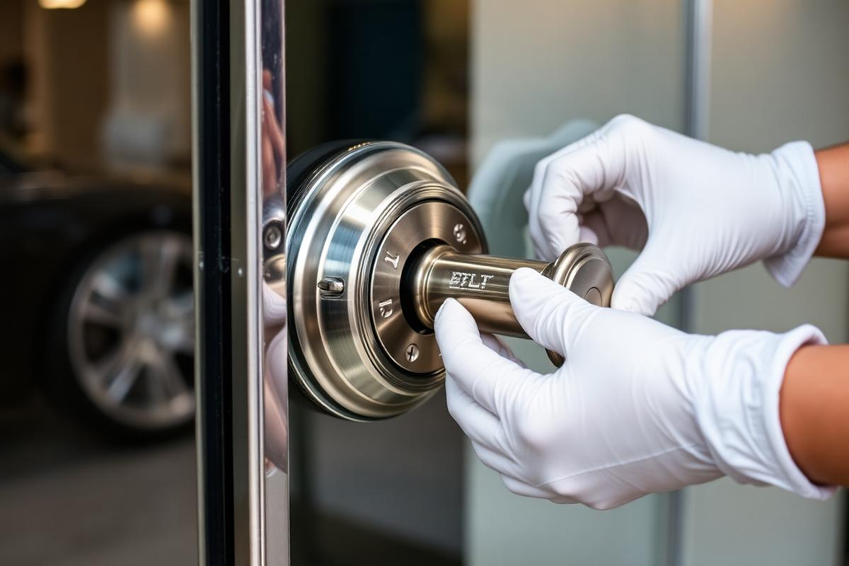 Servicing a commercial glass door lock